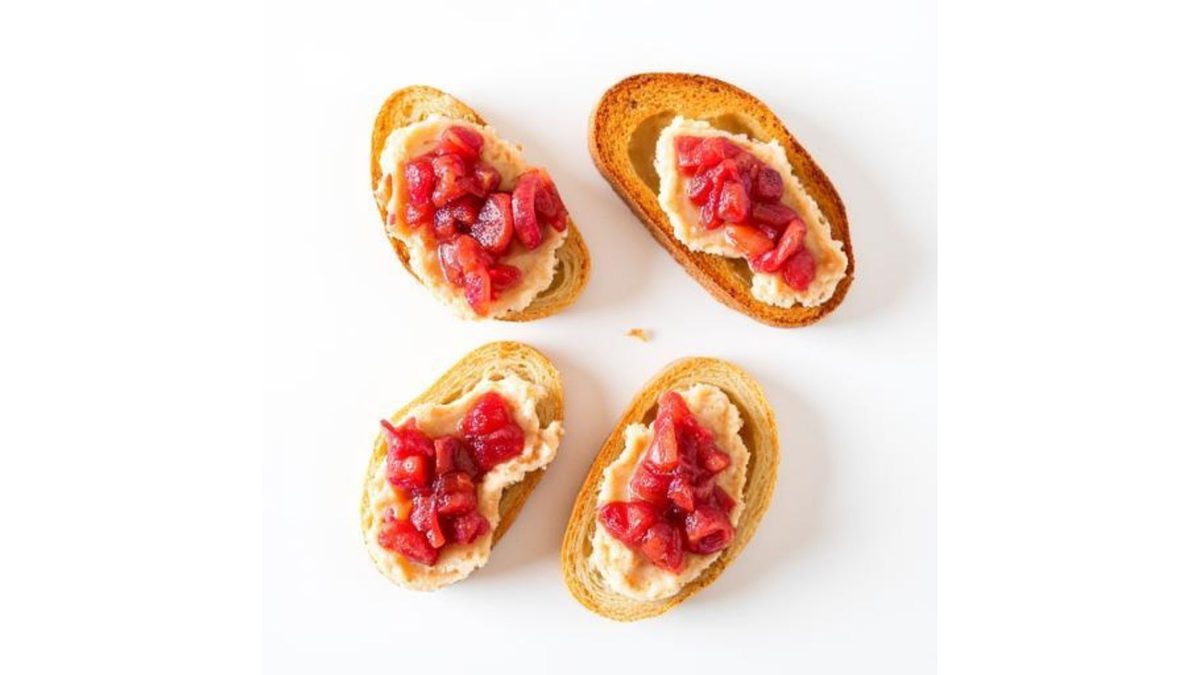 Rhubarb Chutney Crostini