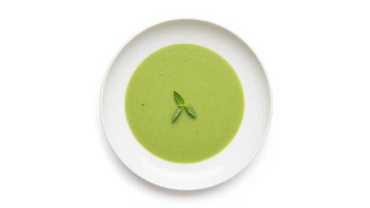 Romige erwtensoep met munt